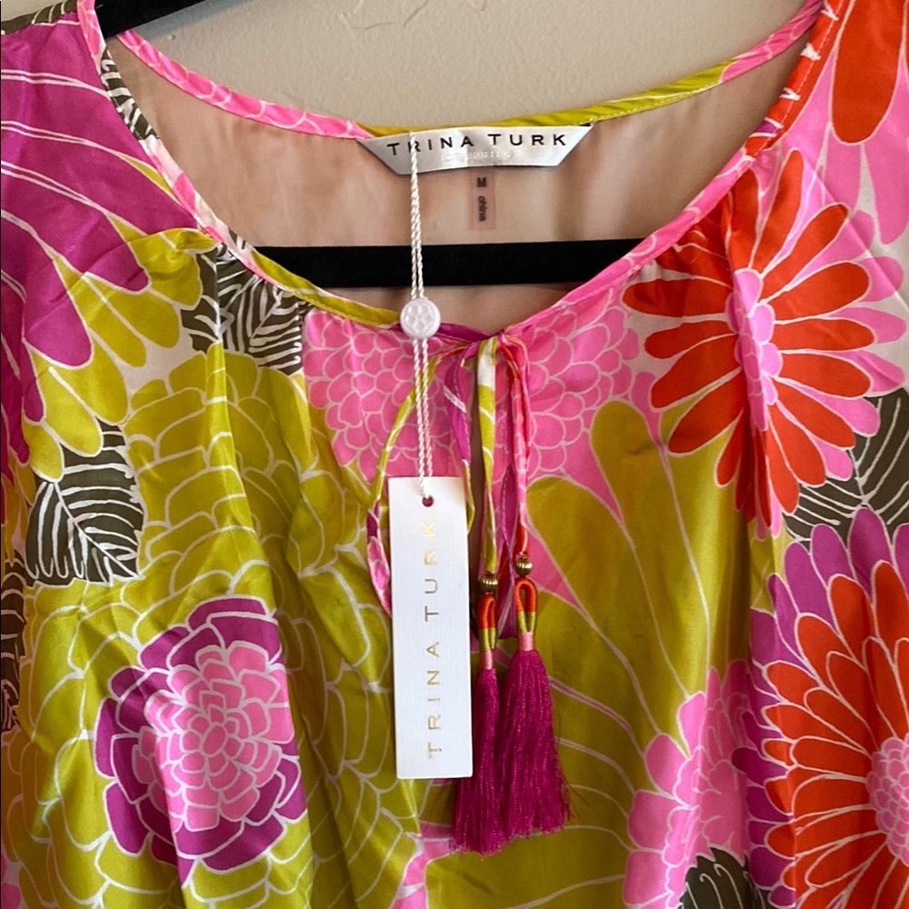 Trina Turk Floral Dress in Pink, Green, and Orange - Picture 2 of 2